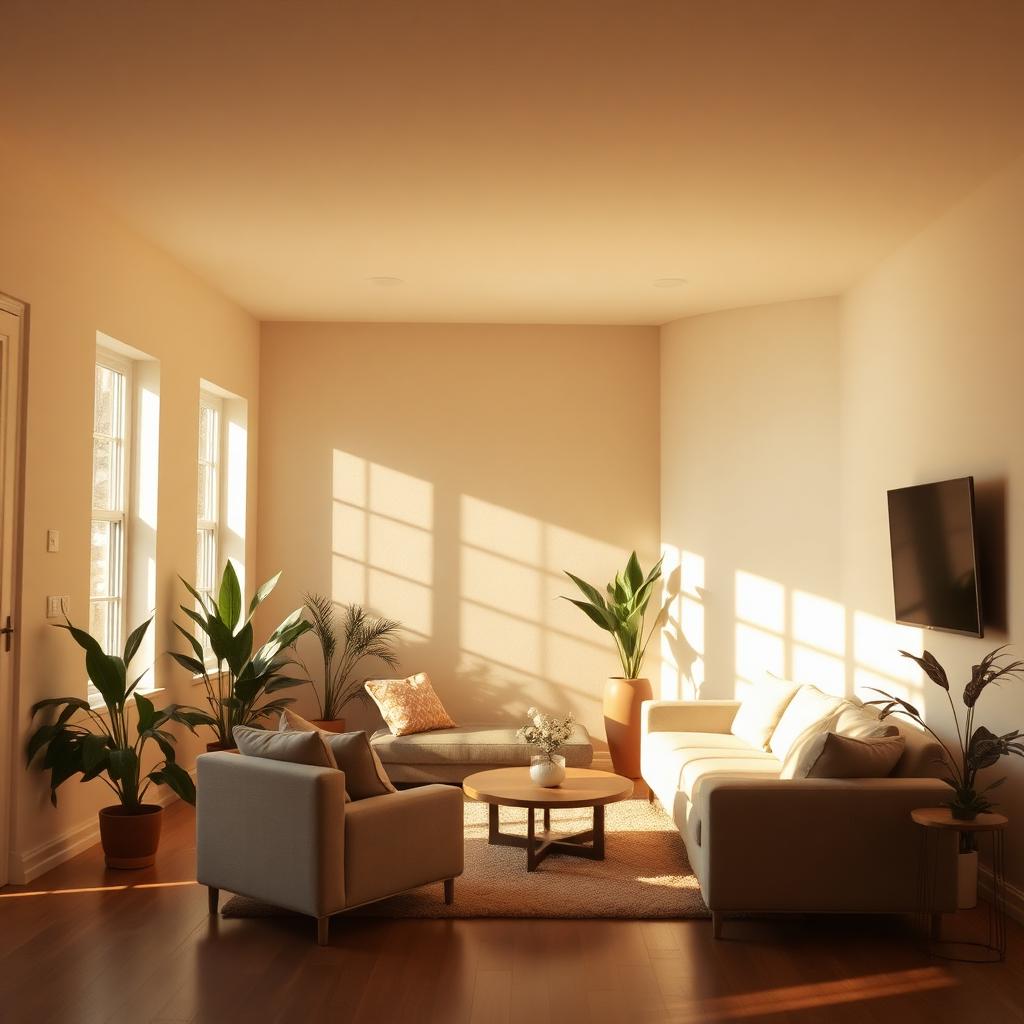 A bright living room interior